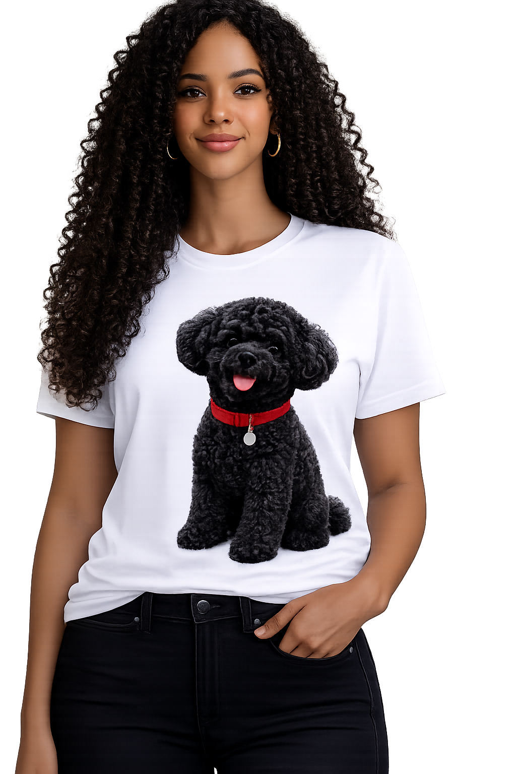 T-Shirt Poodle Preto Fofo