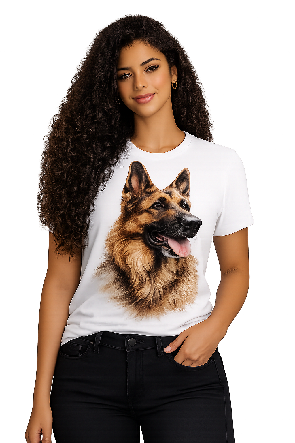 T-Shirt Pastor Alemão Retrato Artístico