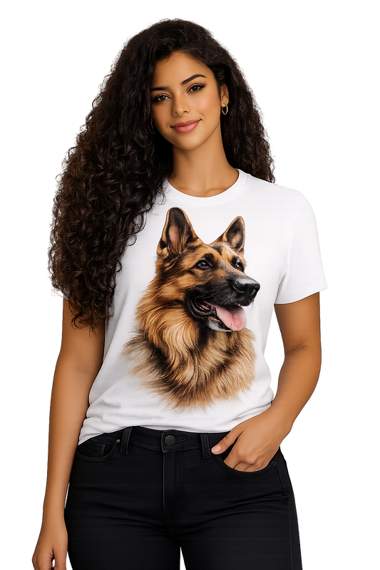 T-Shirt Pastor Alemão Retrato Artístico
