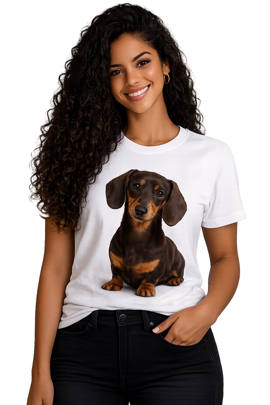 T-Shirt Dachshund Castanho de Pelo Curto