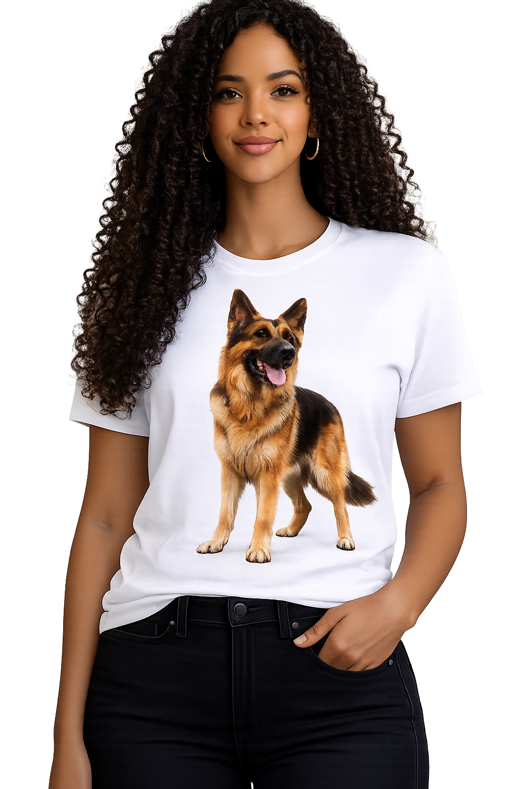 T-Shirt Pastor Alemão Estampa Realista