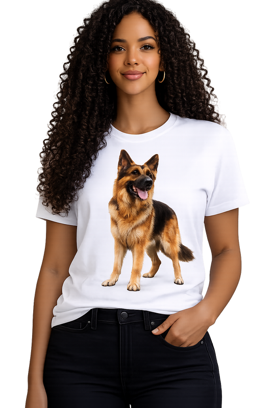 T-Shirt Pastor Alemão Estampa Realista