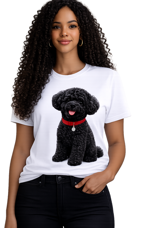 T-Shirt Poodle Preto Fofo