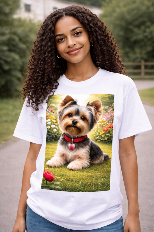 T-Shirt Shih Tzu no Jardim Florido